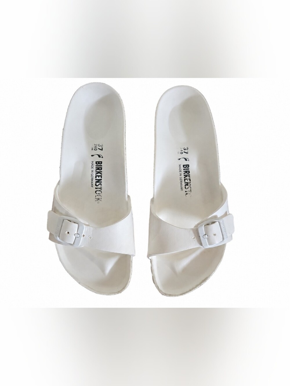 Birkenstock Madrid EVA White One Strap Slide Sandals Size 37